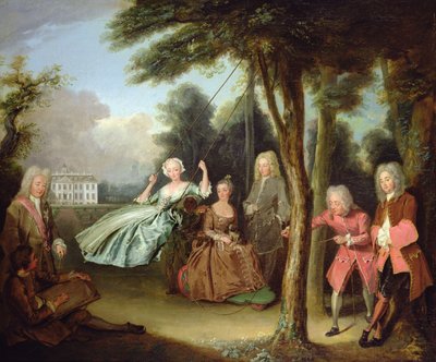 Burggraaf Tyrconnel met zijn familie c.1725-6 door Philippe Mercier